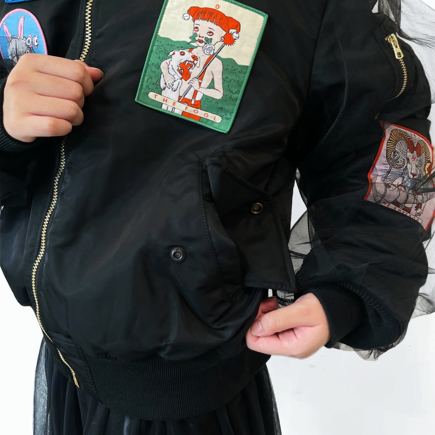 KIDILL × ALPHA INDUSTRIES COLLABORATION BABYART MA-1 FLIGHT JACKET EMBROIDERED PATCH ARTWORK BY TREVOR BROWN / コラボレーションMA-1