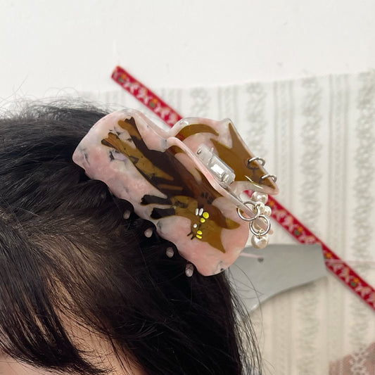 Cat hair crip / Pink / キャットヘアークリップ