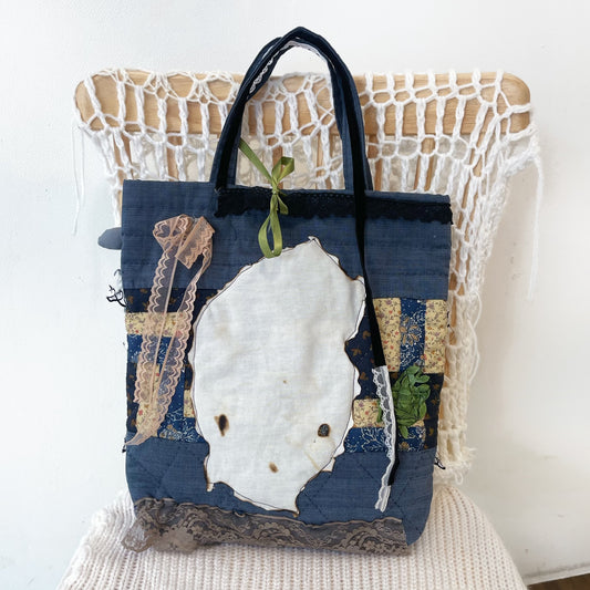 Patch work Bag+ / Blue / パッチワークトートバッグ