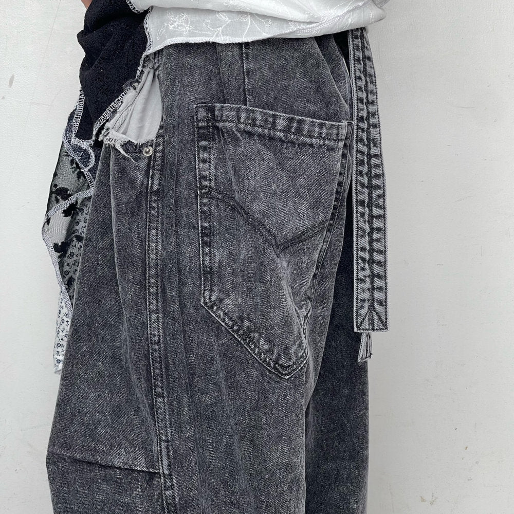 [fa.er.ie] cut-off denim maxi pants / blue / カットオフデニム