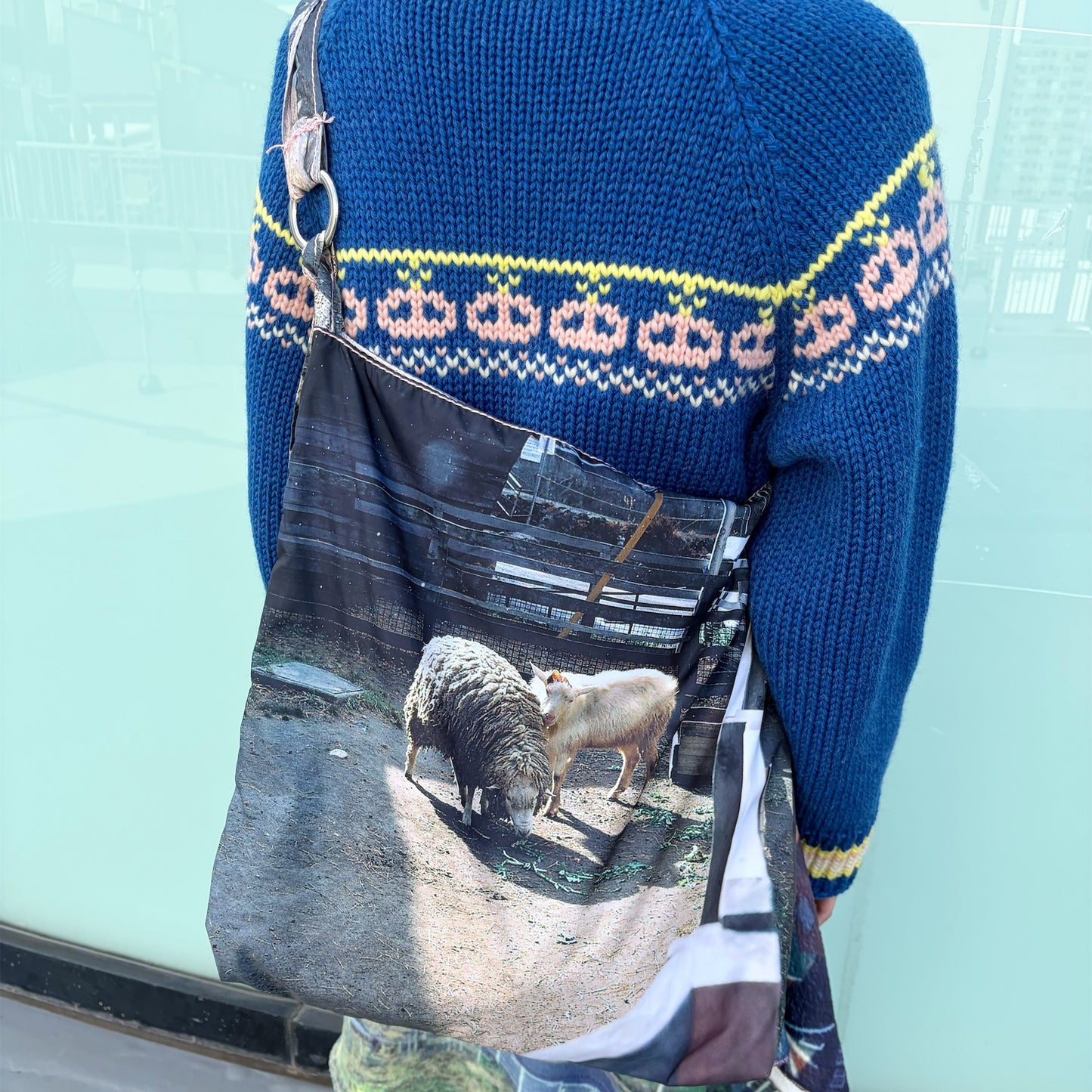 taffeta print shoulder bag / sheep x cow / タフタプリントショルダーバッグ