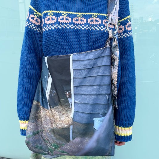 taffeta print shoulder bag / sheep x cow / タフタプリントショルダーバッグ