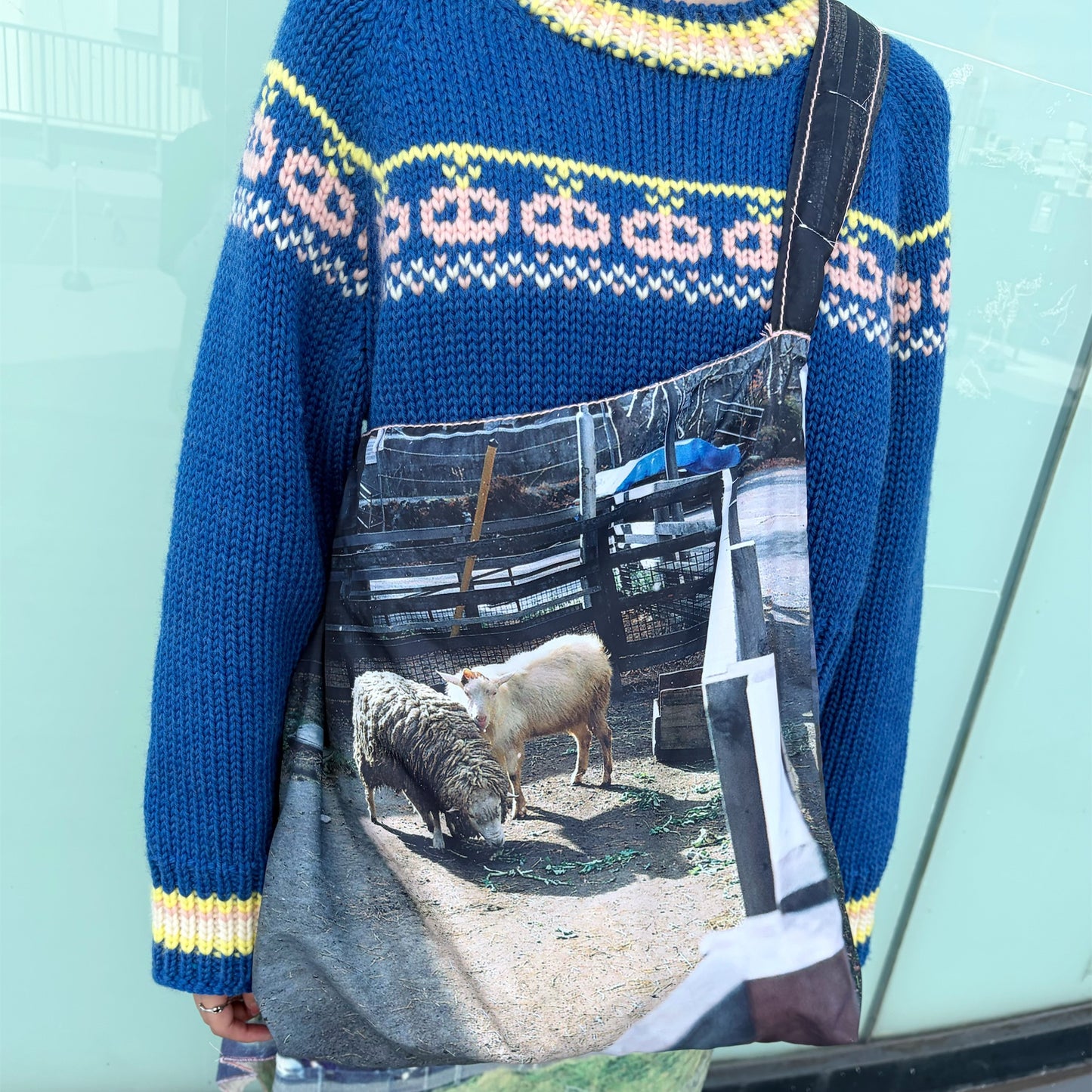 taffeta print shoulder bag / sheep x cow / タフタプリントショルダーバッグ