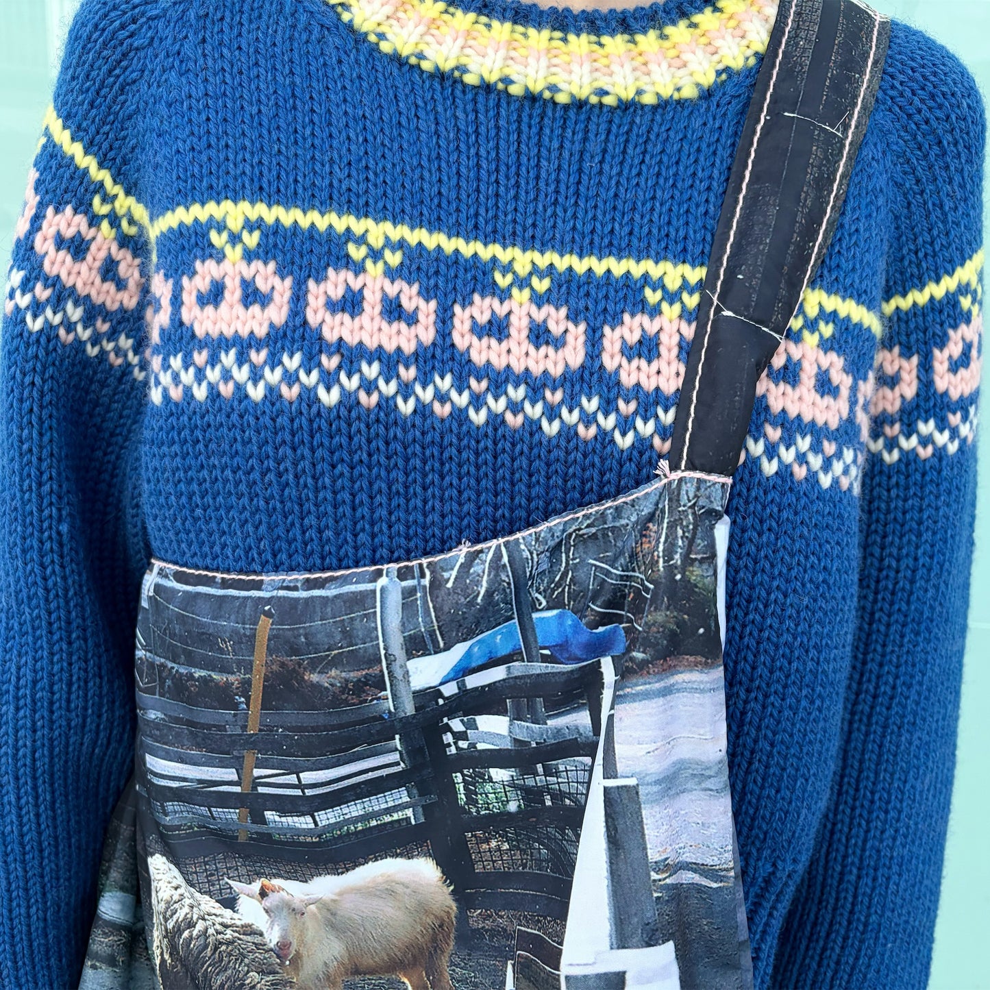 taffeta print shoulder bag / sheep x cow / タフタプリントショルダーバッグ
