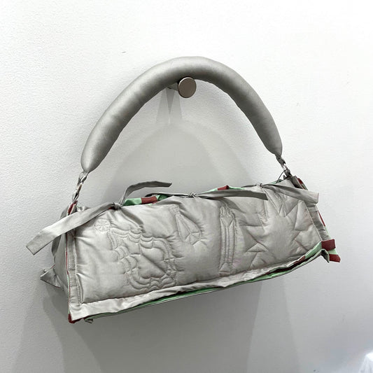 CRYSTAL SHOULDER BAG / SILVER / キルティングハンドバッグ