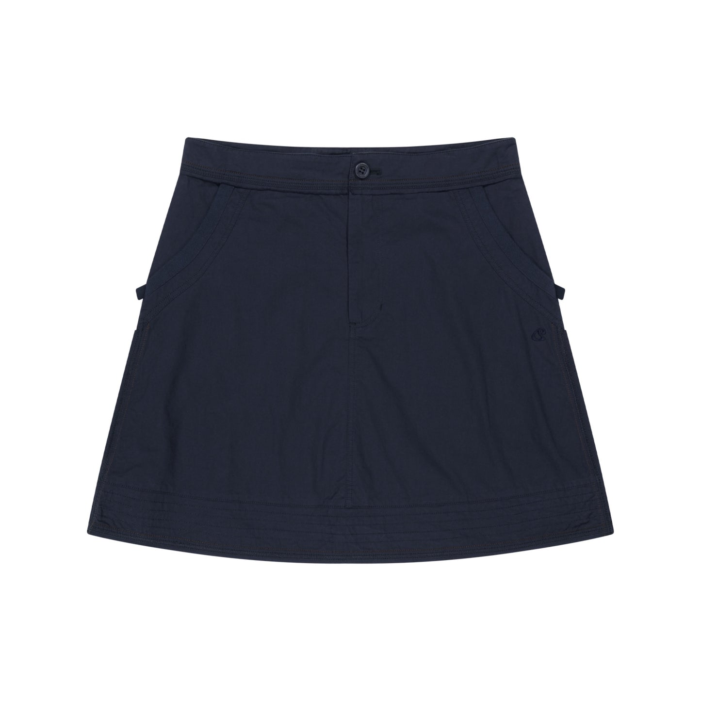 RAW EDGE COTTON SKIRT / NAVY / 切りっぱなしスカート