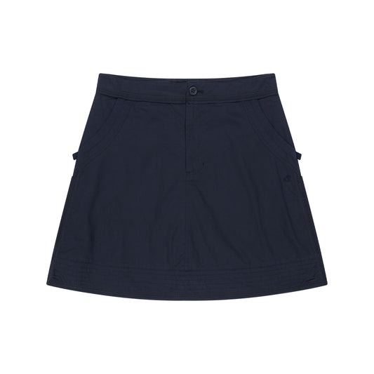 RAW EDGE COTTON SKIRT / NAVY / 切りっぱなしスカート