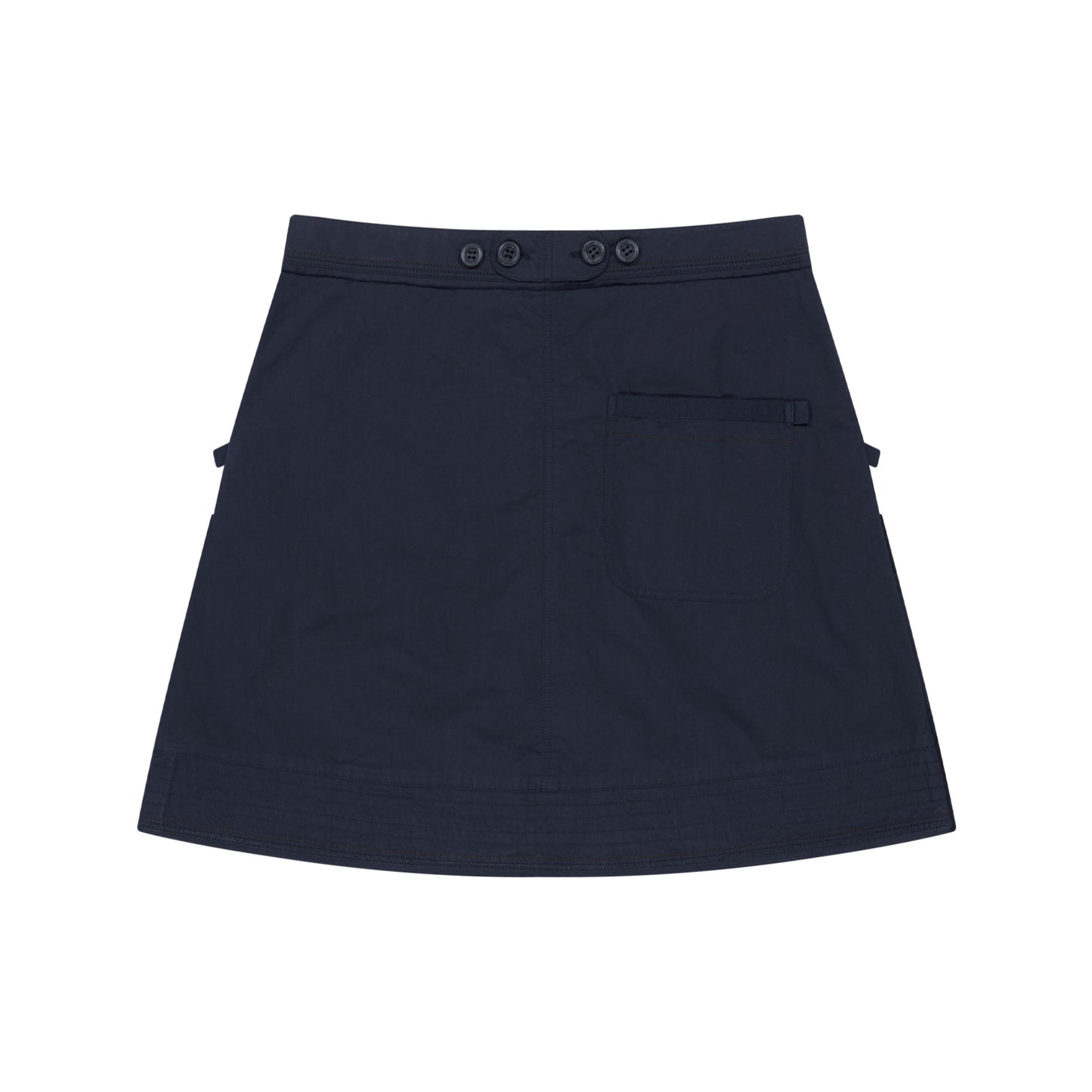 RAW EDGE COTTON SKIRT / NAVY / 切りっぱなしスカート