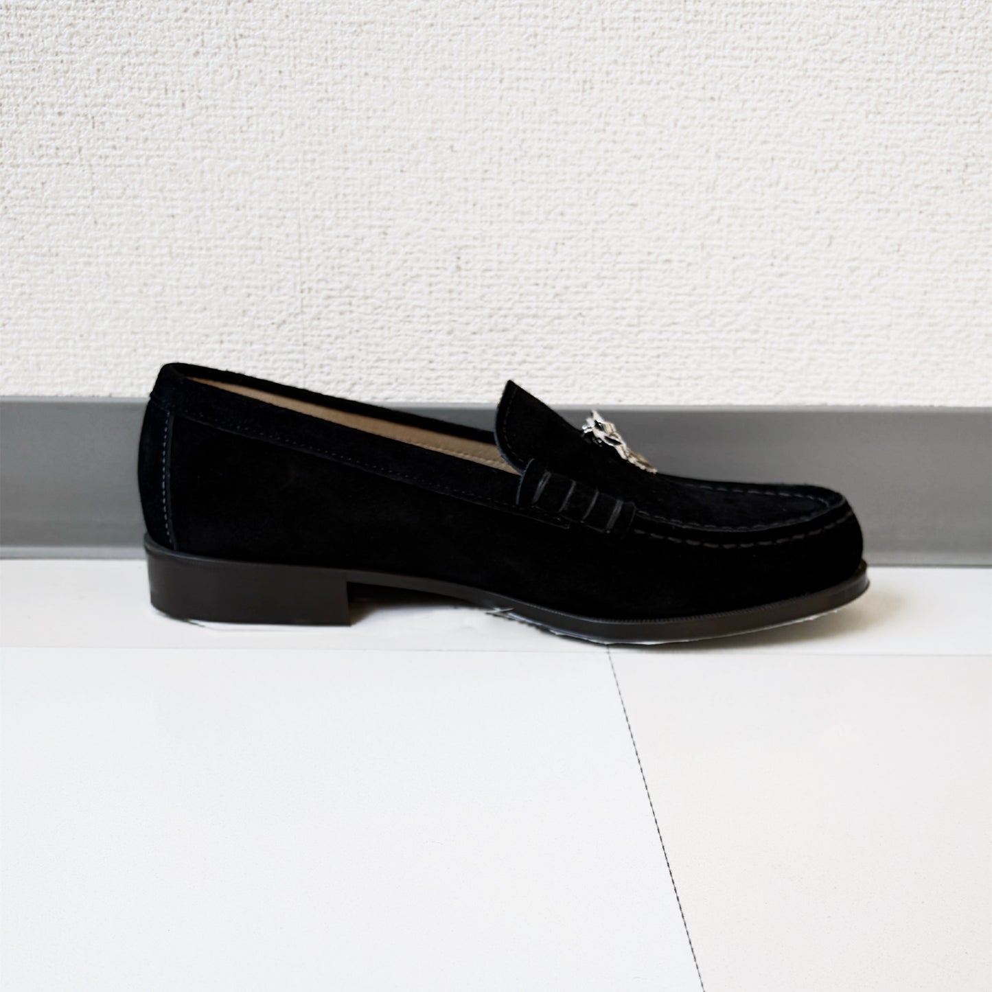 SIIILON×HARUTA Memory Loafer】dangle heart / Piano Black / ベロア