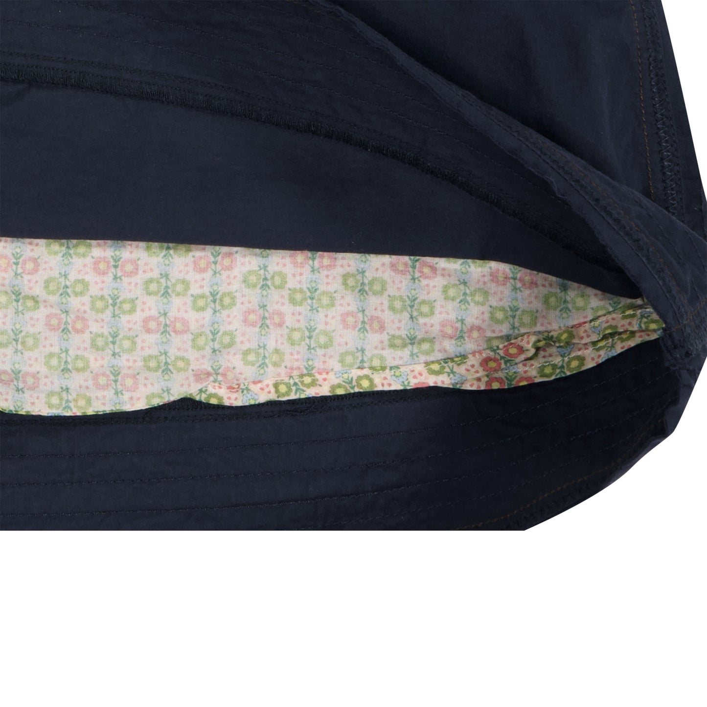 RAW EDGE COTTON SKIRT / NAVY / 切りっぱなしスカート