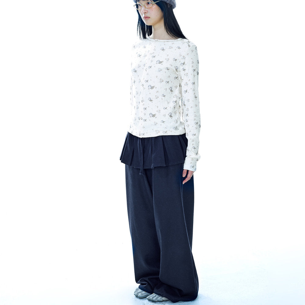 COTTON CUDDLE LONGSLEEVES / IVORY / パターンコットントップ