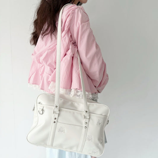 ABANDONED SCHOOL BAG / WHITE / ショルダースクールバッグ