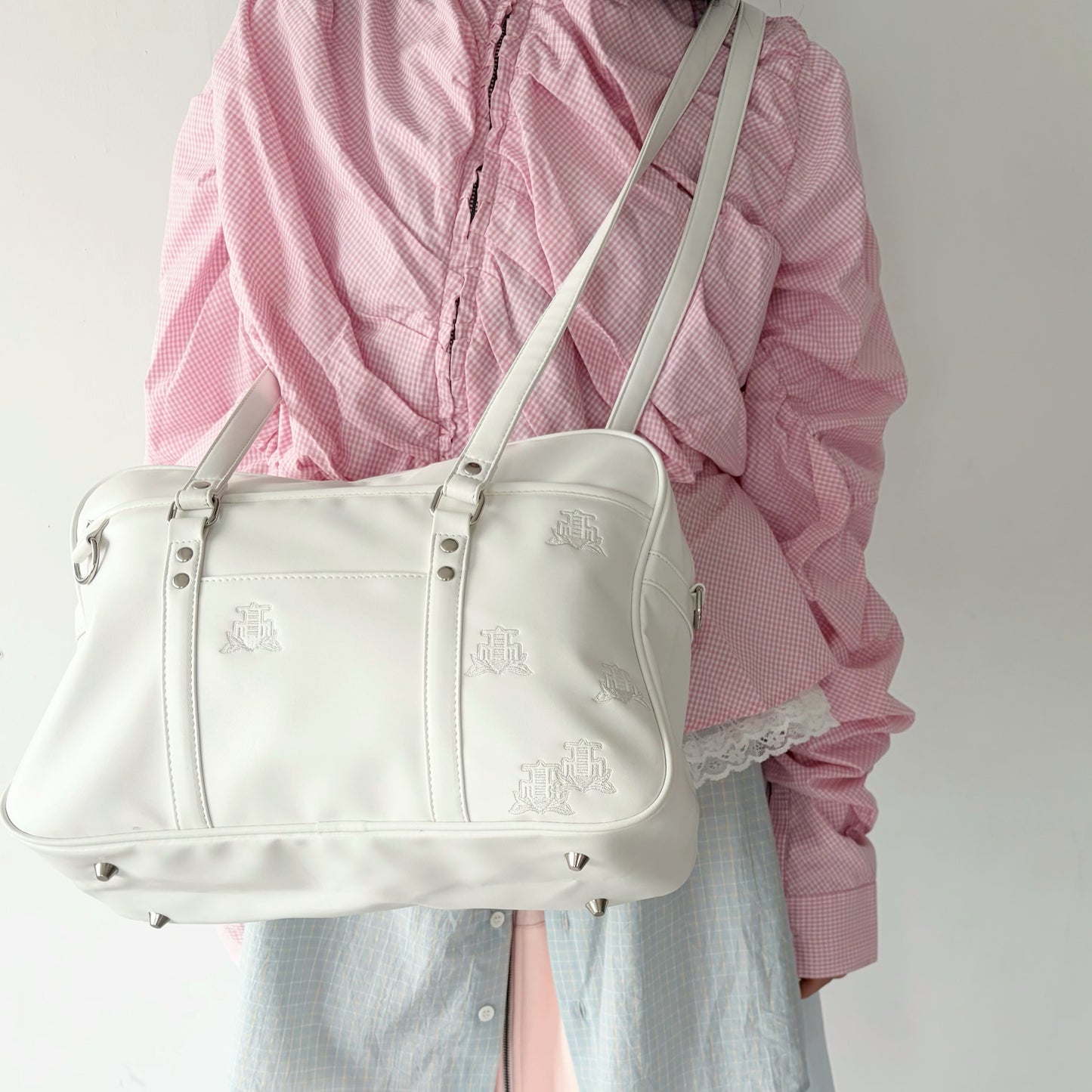 ABANDONED SCHOOL BAG / WHITE / ショルダースクールバッグ