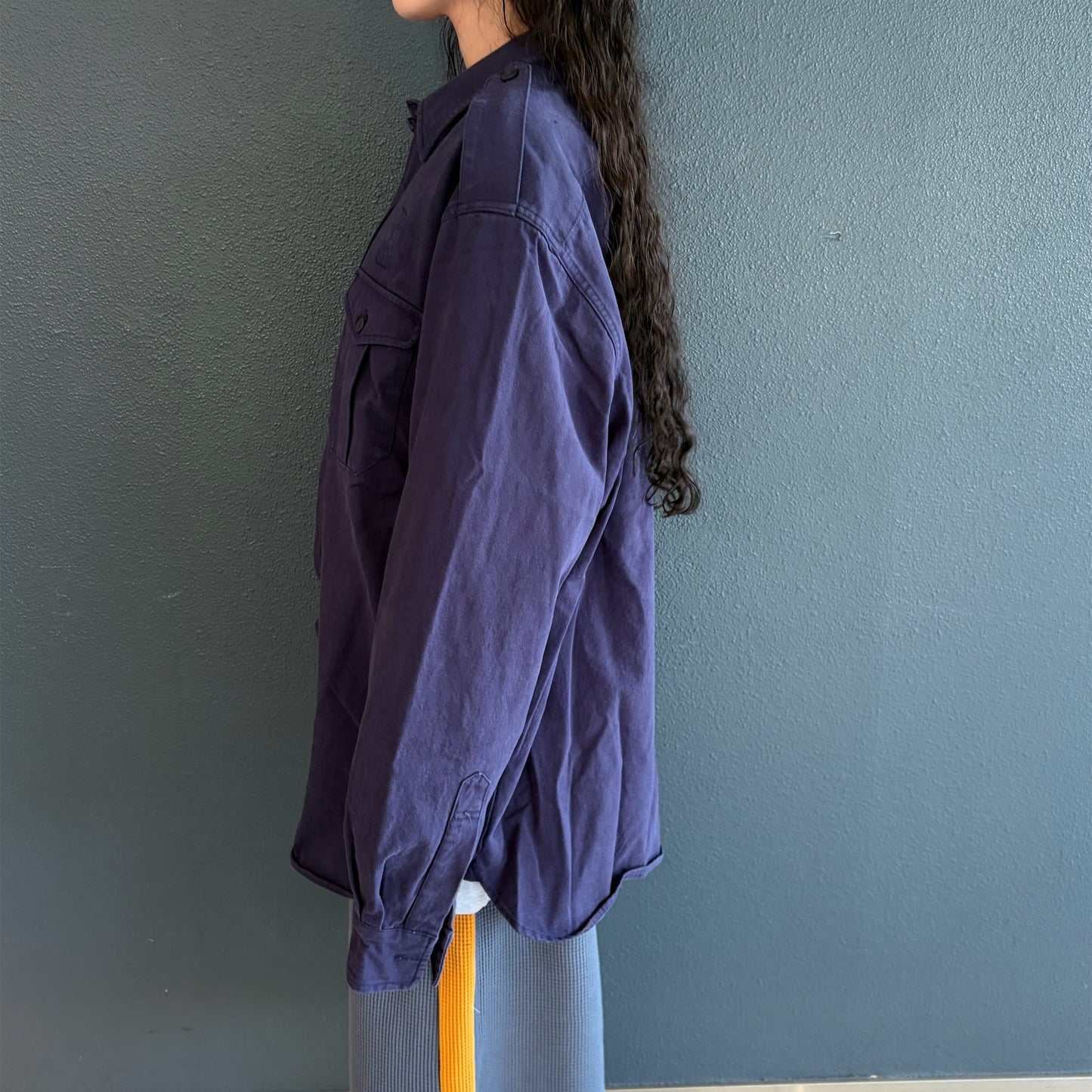 [F.E.E.S] boxy fatigue shirt / blue violet / ボックスシャツ