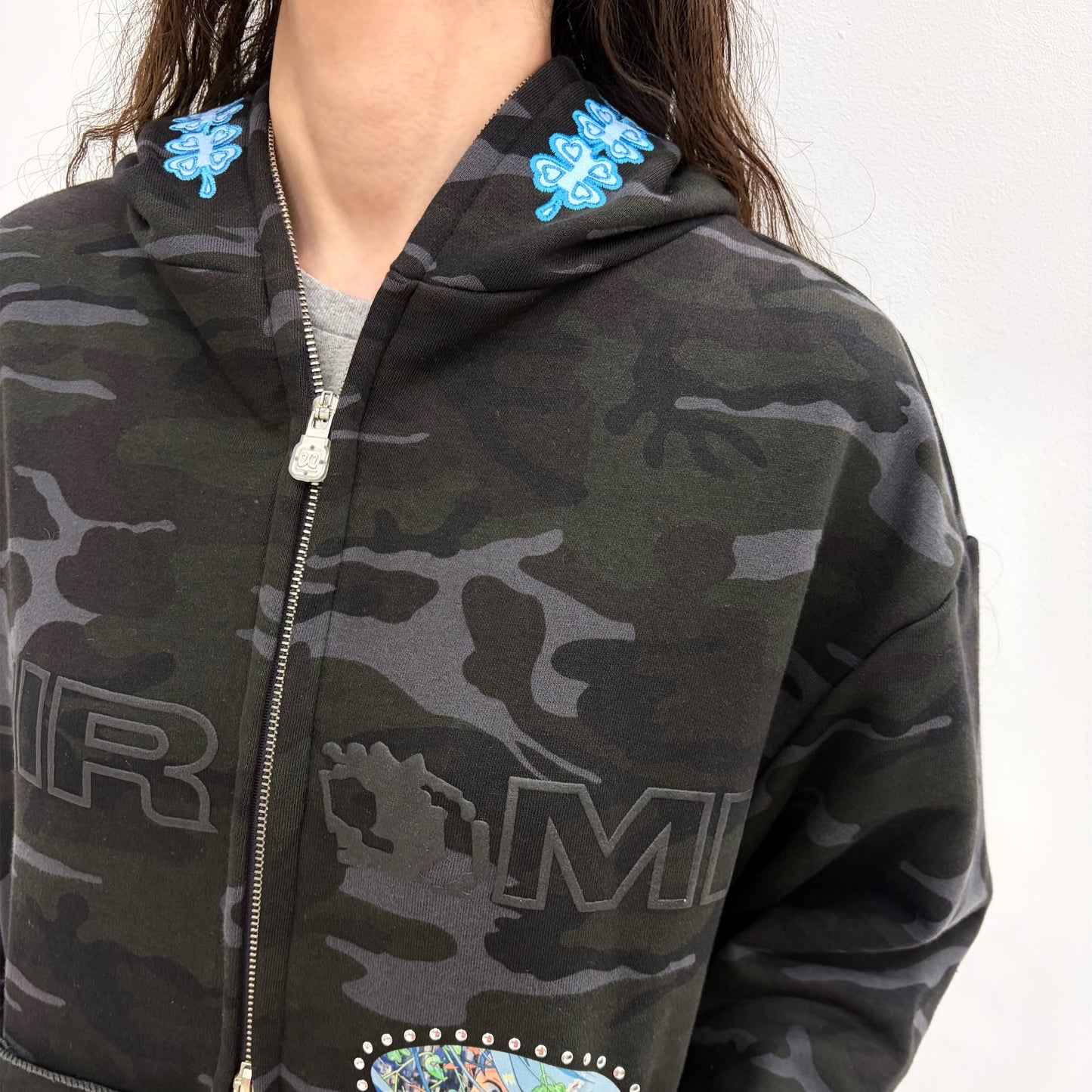 HIROMI X TSW Camo Zip Hoodie / Charcoal / カモフラージュダブルジップフーディー