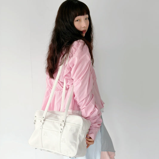 ABANDONED SCHOOL BAG / WHITE / ショルダースクールバッグ