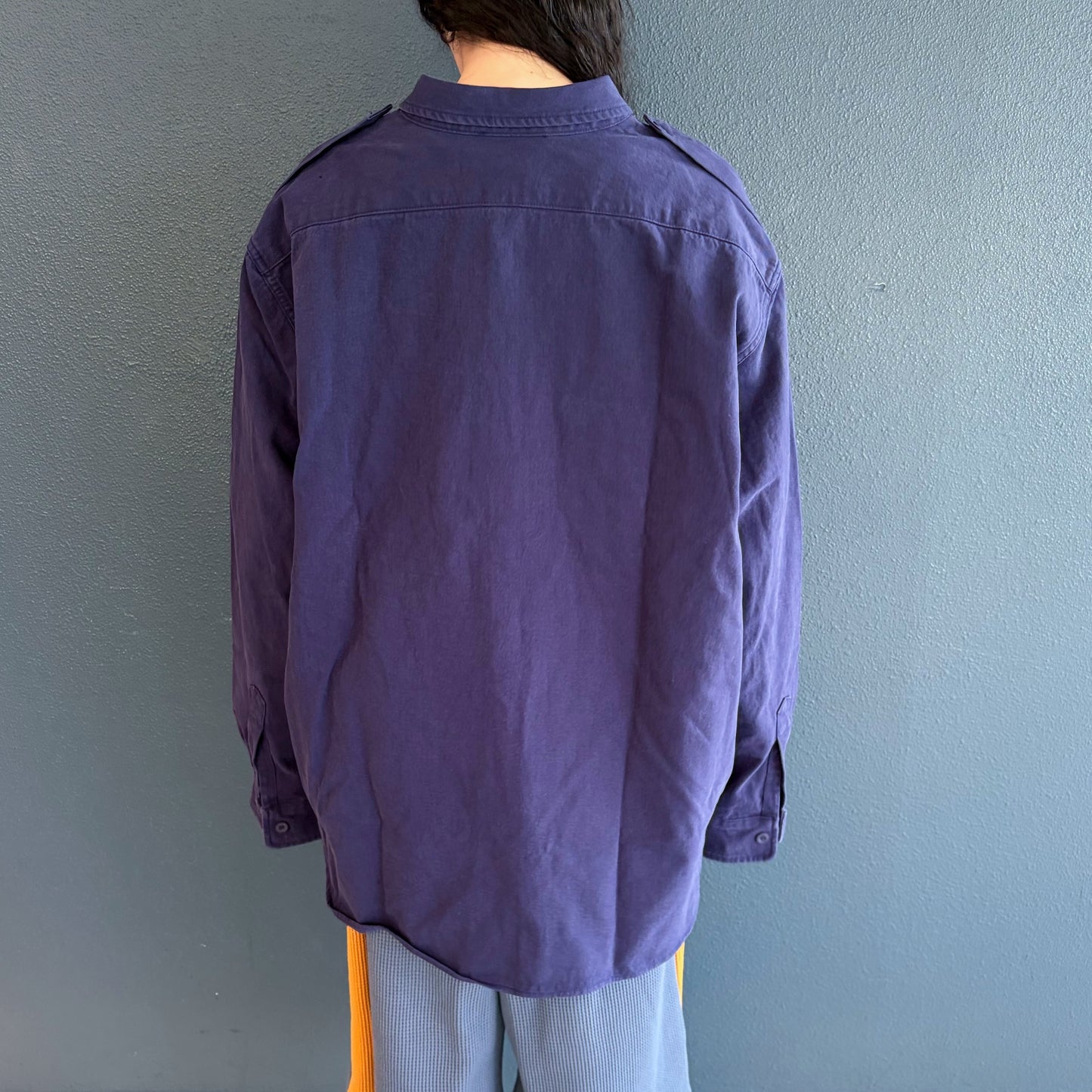 [F.E.E.S] boxy fatigue shirt / blue violet / ボックスシャツ