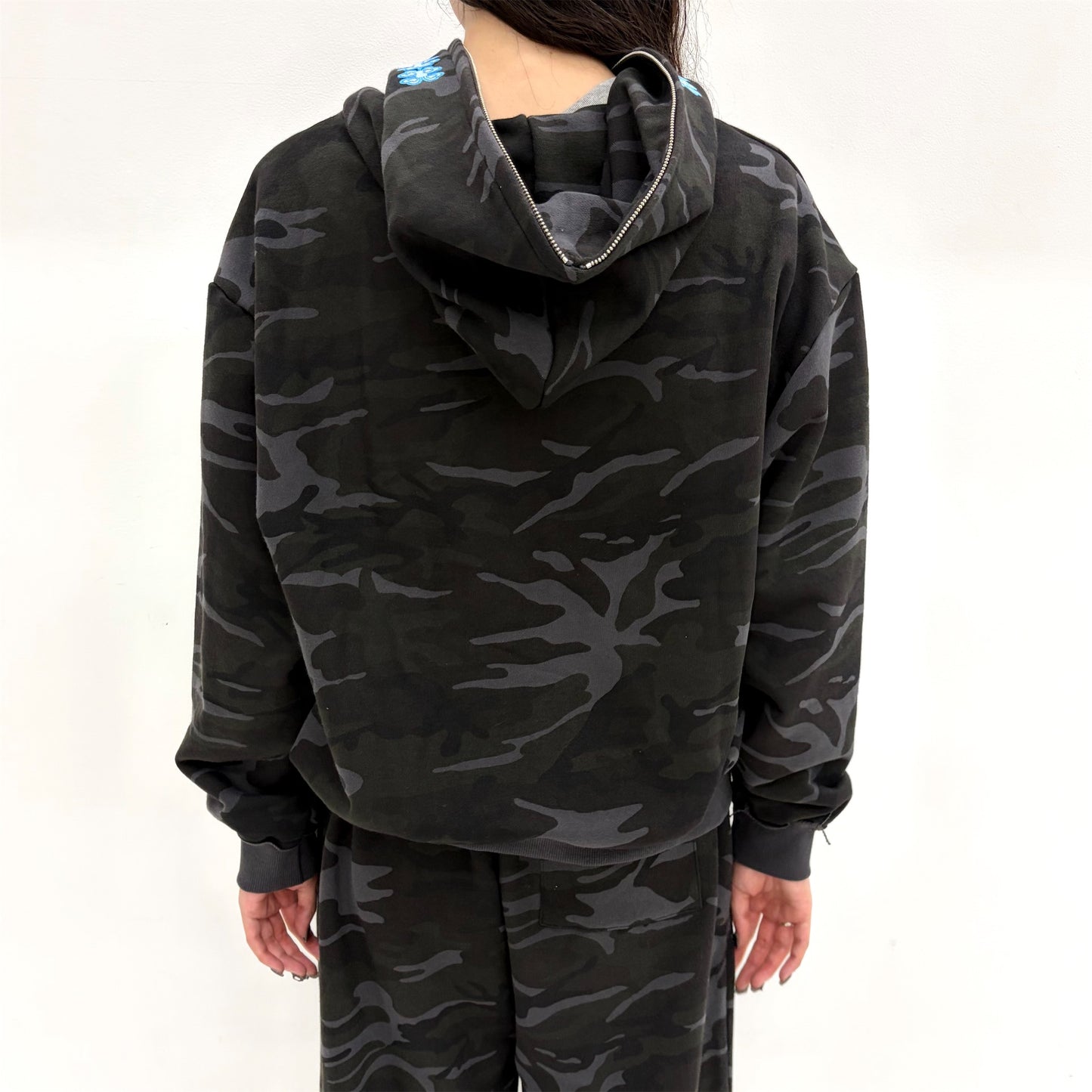 HIROMI X TSW Camo Zip Hoodie / Charcoal / カモフラージュダブルジップフーディー