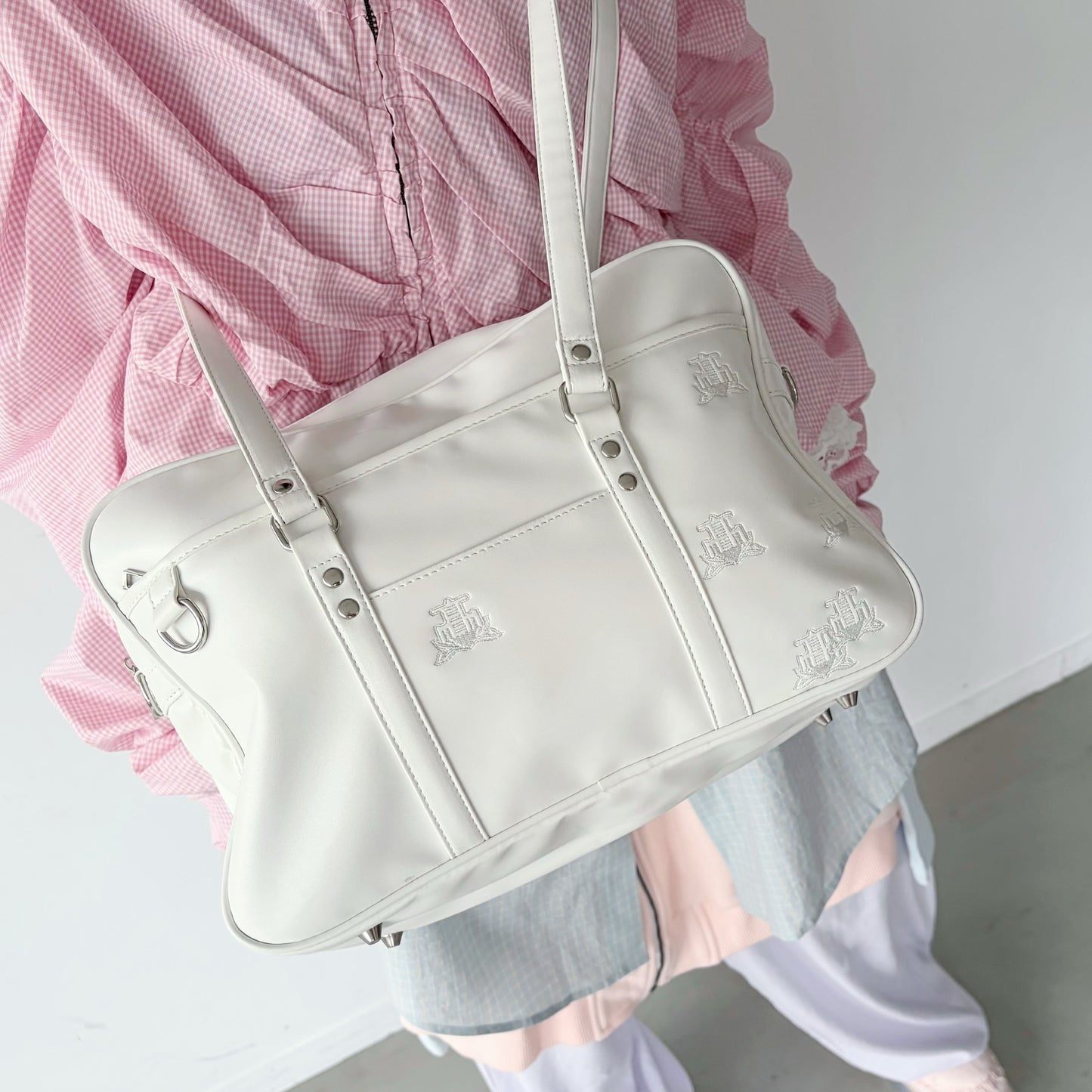 ABANDONED SCHOOL BAG / WHITE / ショルダースクールバッグ