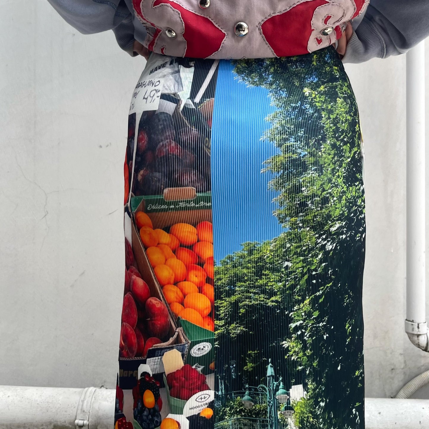 【SHEEP LIMITED】PRINT RIB SKIRT / LANDSCAPE / プリントリブスカート