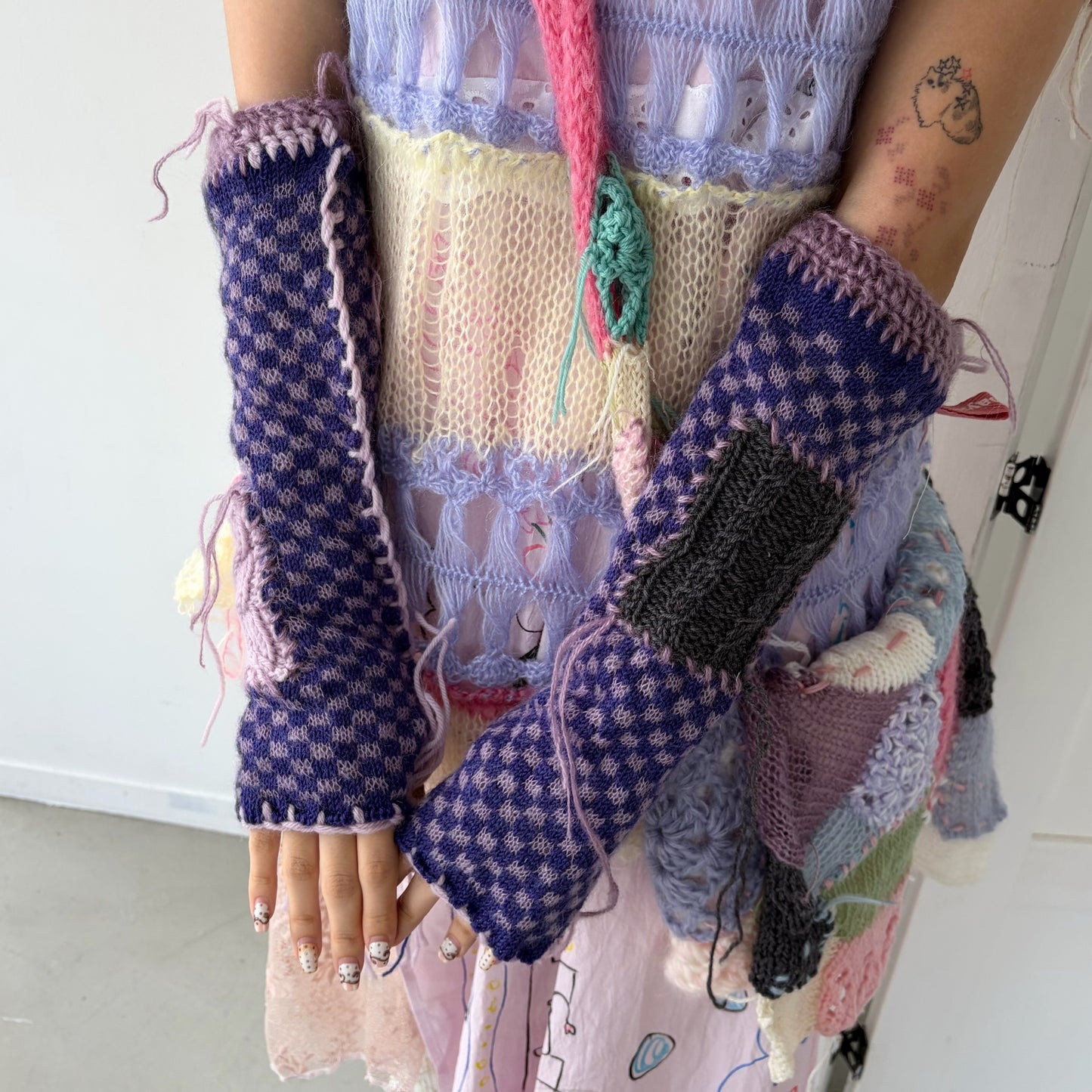 Long groves / Purple / ニットグローブ