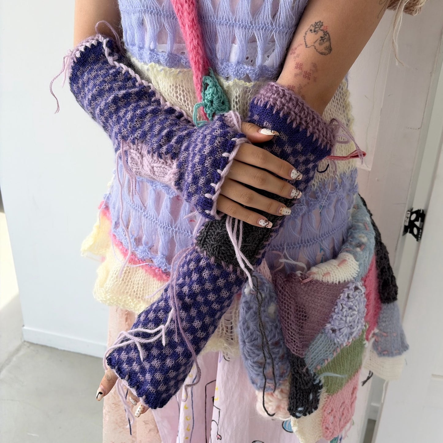 Long groves / Purple / ニットグローブ