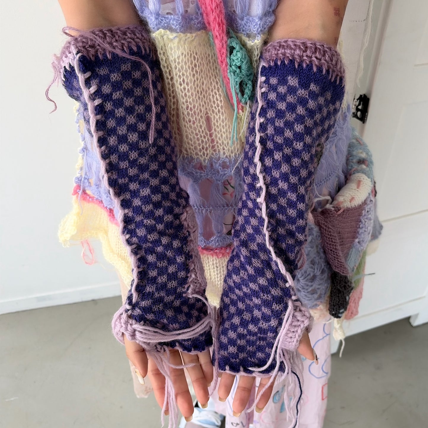 Long groves / Purple / ニットグローブ