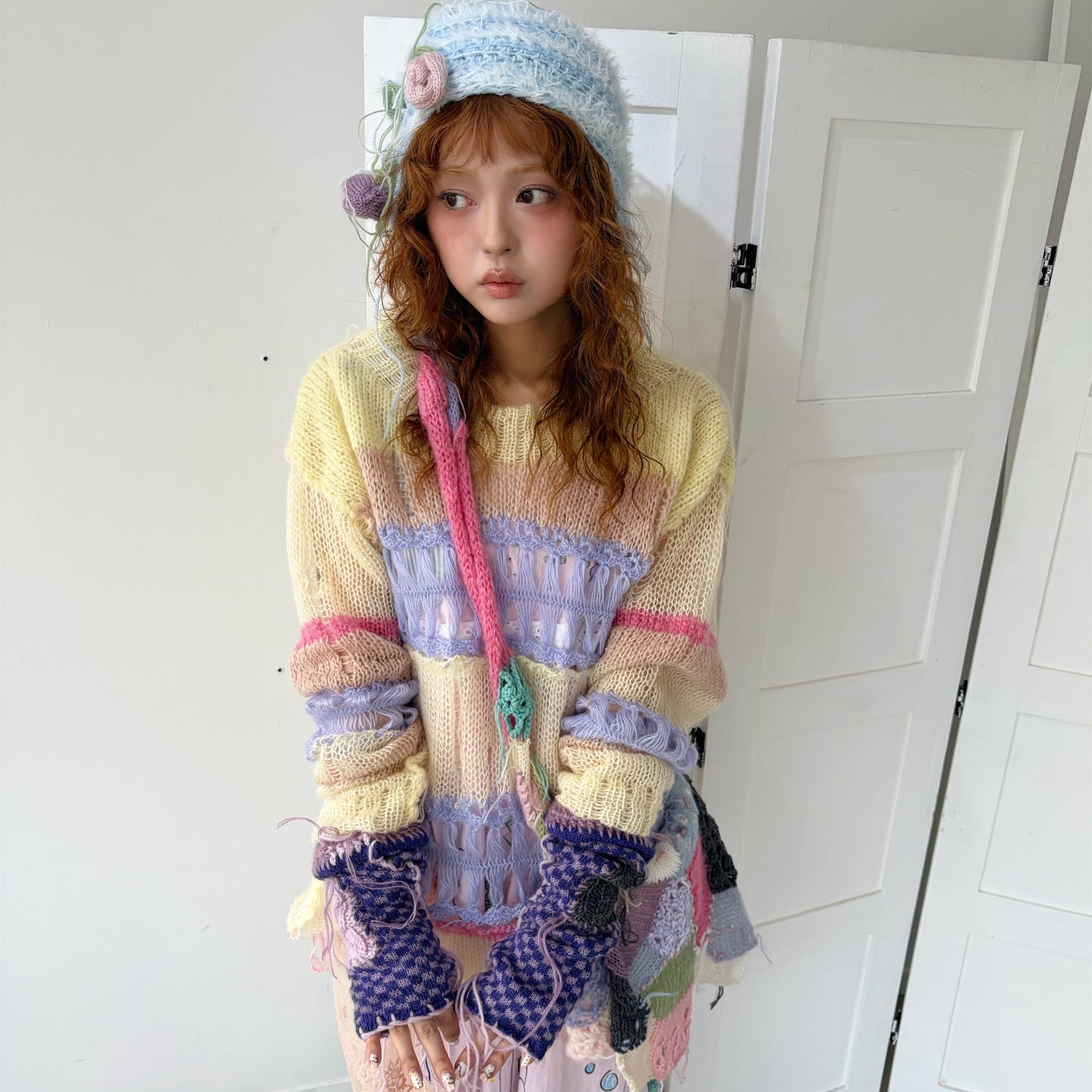 Long groves / Purple / ニットグローブ