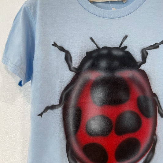 Blue ladybug tee S / エアブラシTシャツ