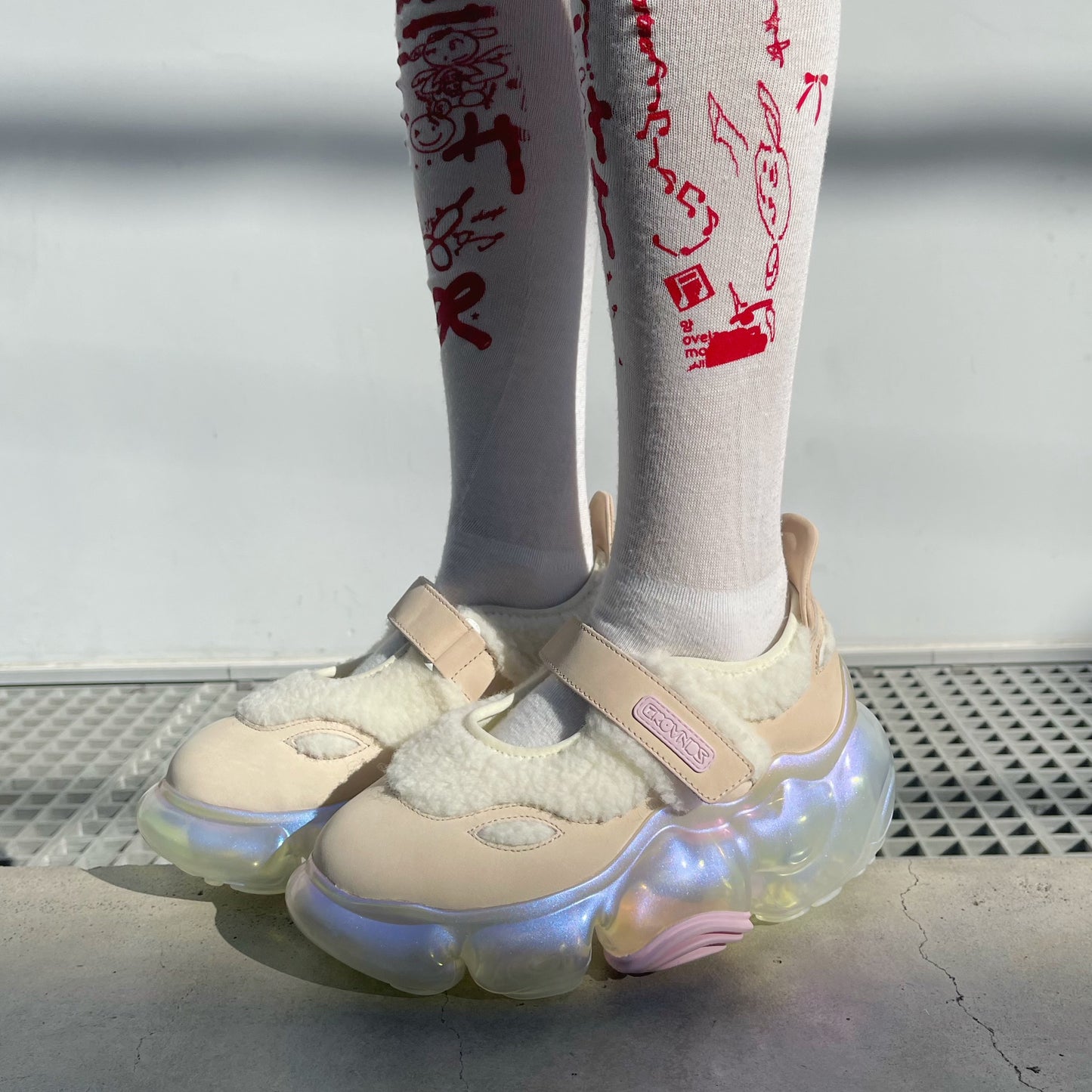 【SHEEP Limited】MOOPIE MARY JANE / CREAM BOA x CLEAR AURORA / groundsシューズ