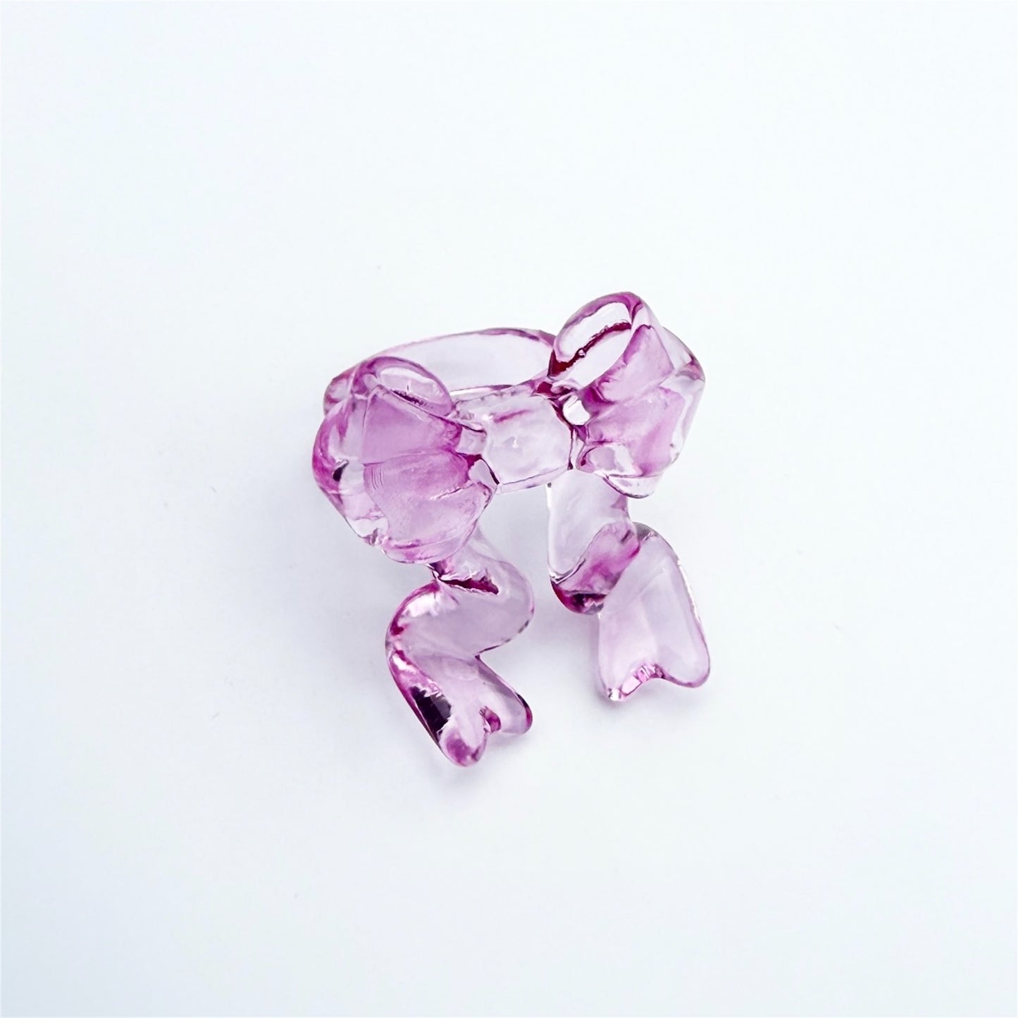 RIBBON RING / PINK / クリアリボンリング