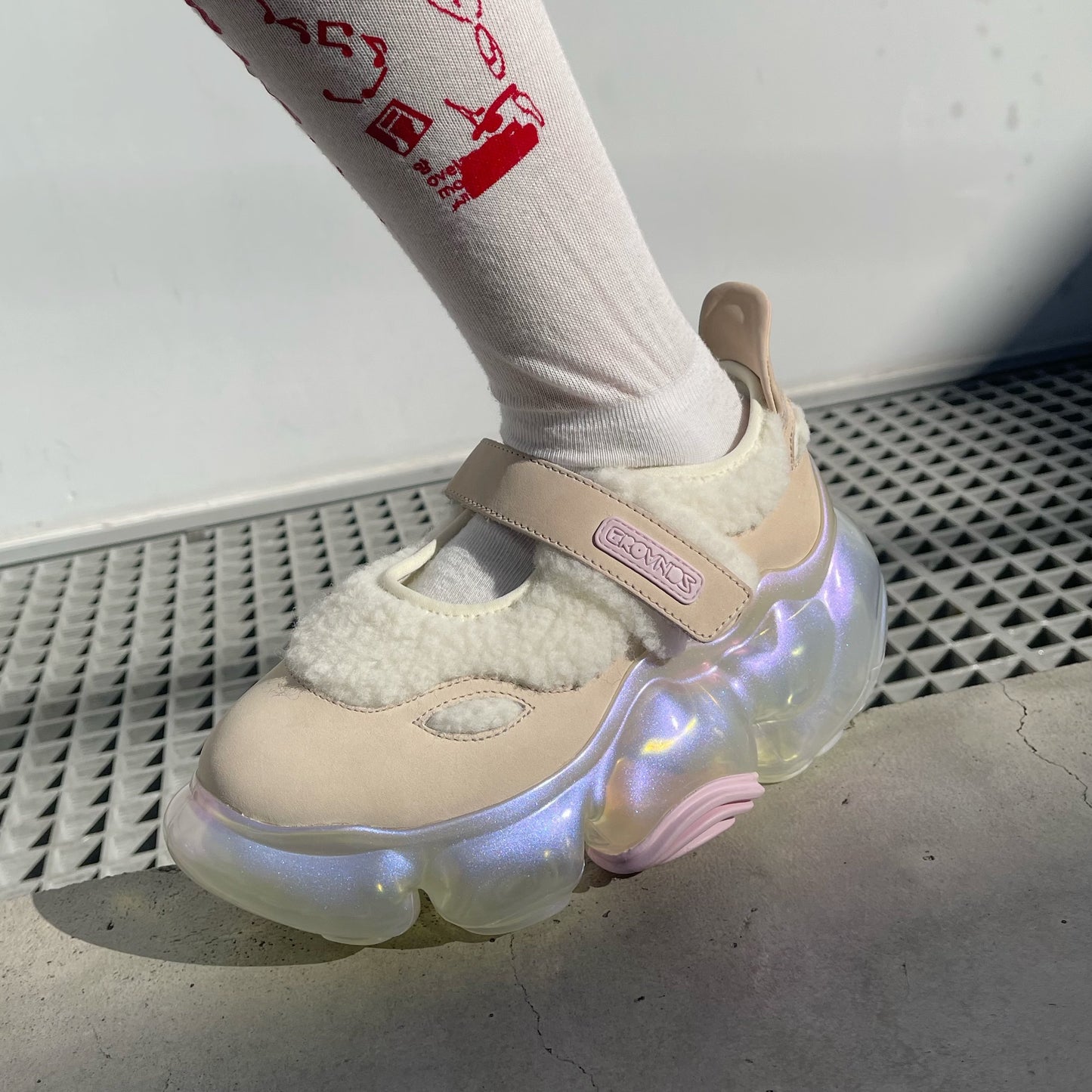 【SHEEP Limited】MOOPIE MARY JANE / CREAM BOA x CLEAR AURORA / groundsシューズ