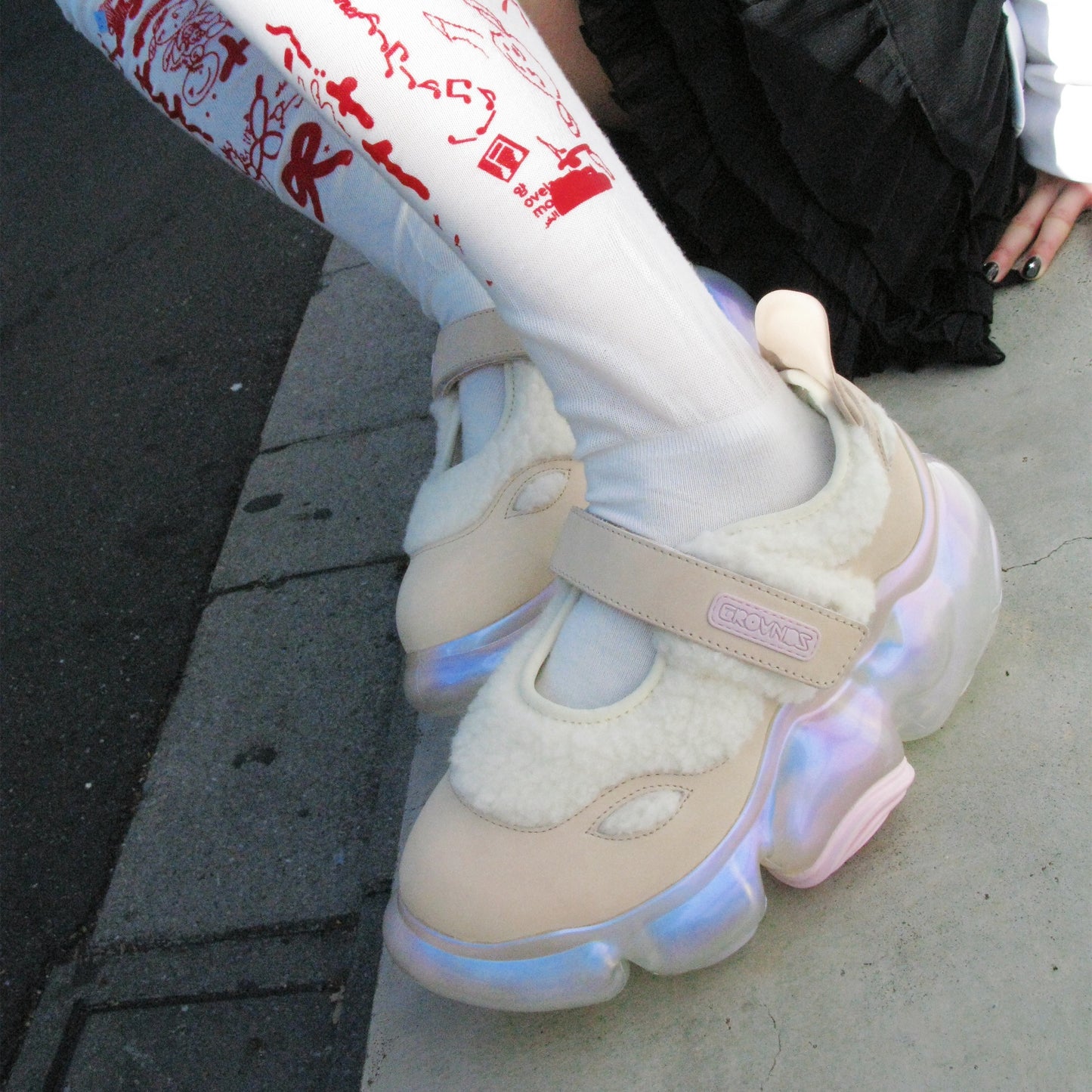 【SHEEP Limited】MOOPIE MARY JANE / CREAM BOA x CLEAR AURORA / groundsシューズ