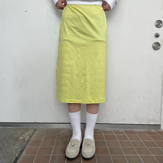 knit medium skirt / yellow / ニットスカート