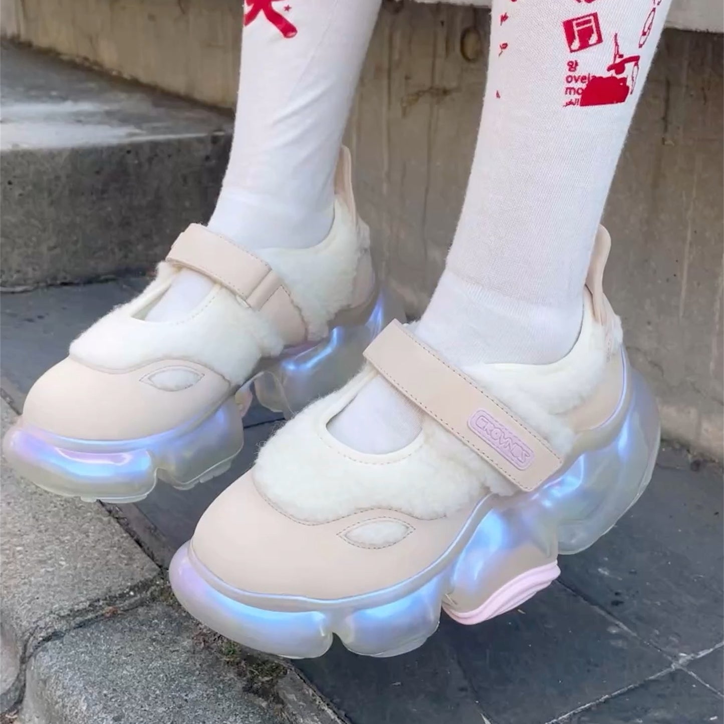 【SHEEP Limited】MOOPIE MARY JANE / CREAM BOA x CLEAR AURORA / groundsシューズ