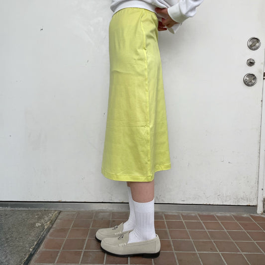 knit medium skirt / yellow / ニットスカート