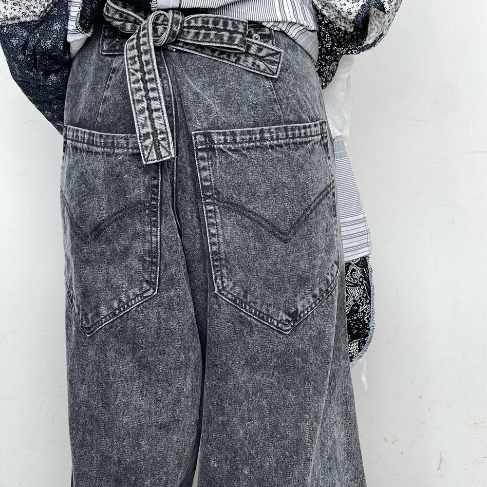 [fa.er.ie] cut-off denim maxi pants / blue / カットオフデニム