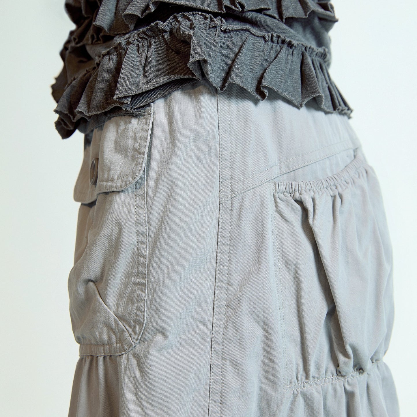 SHIRRING TOBI PANTS / ASH PINK / シャーリングパンツ