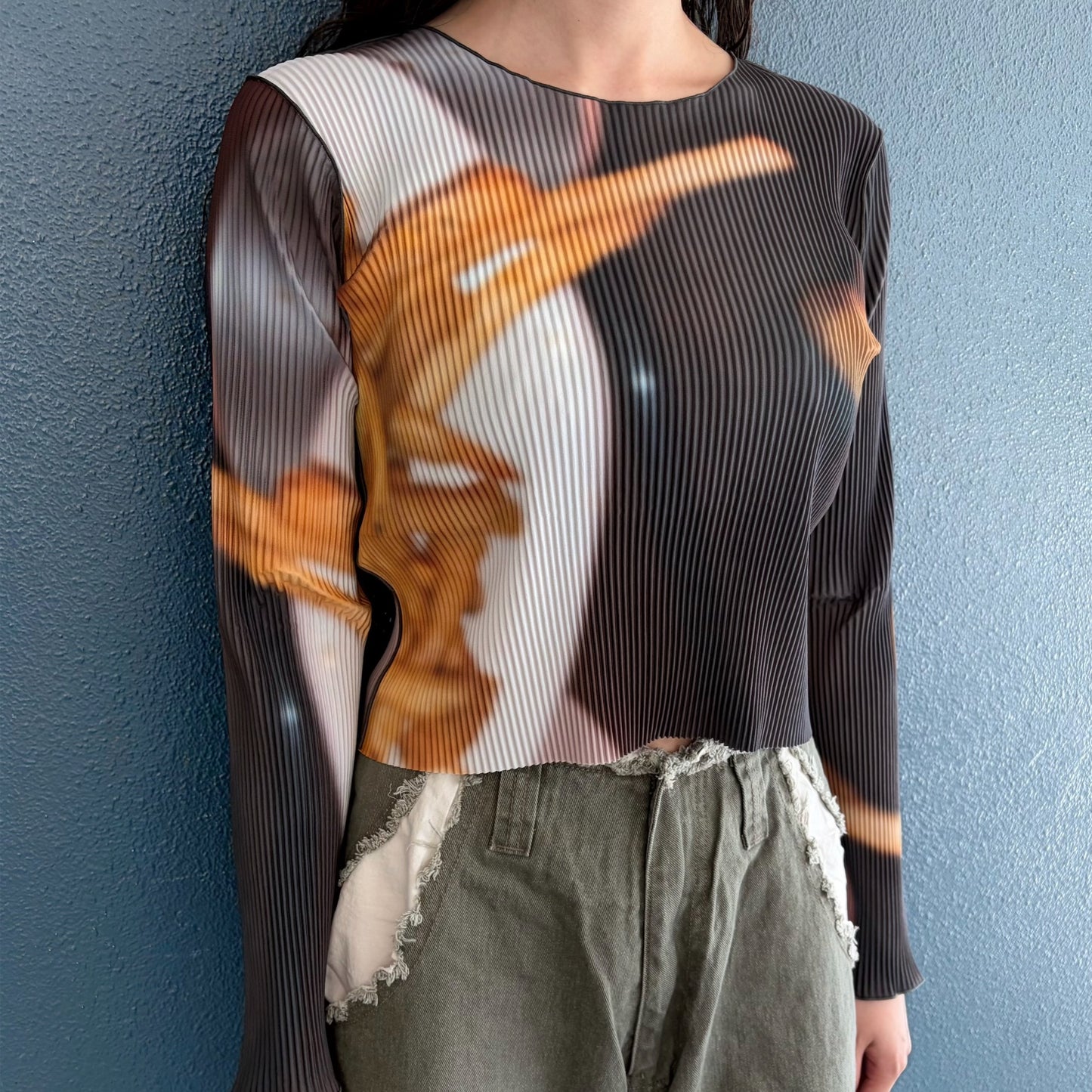 FOOD GRAPHIC TINY TOP GAL / GOLDEN FRIES / グラフィックプリーツトップ