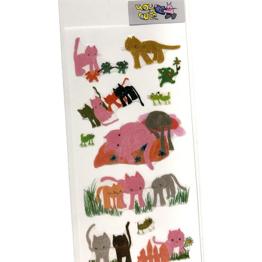 【uou_cute】Sticker colorful cats / ステッカー