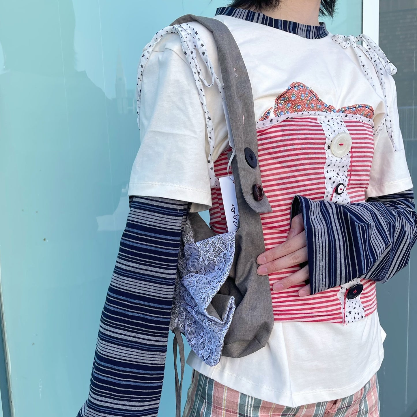 CARINA BAG / Gray / レースギャザーバッグ