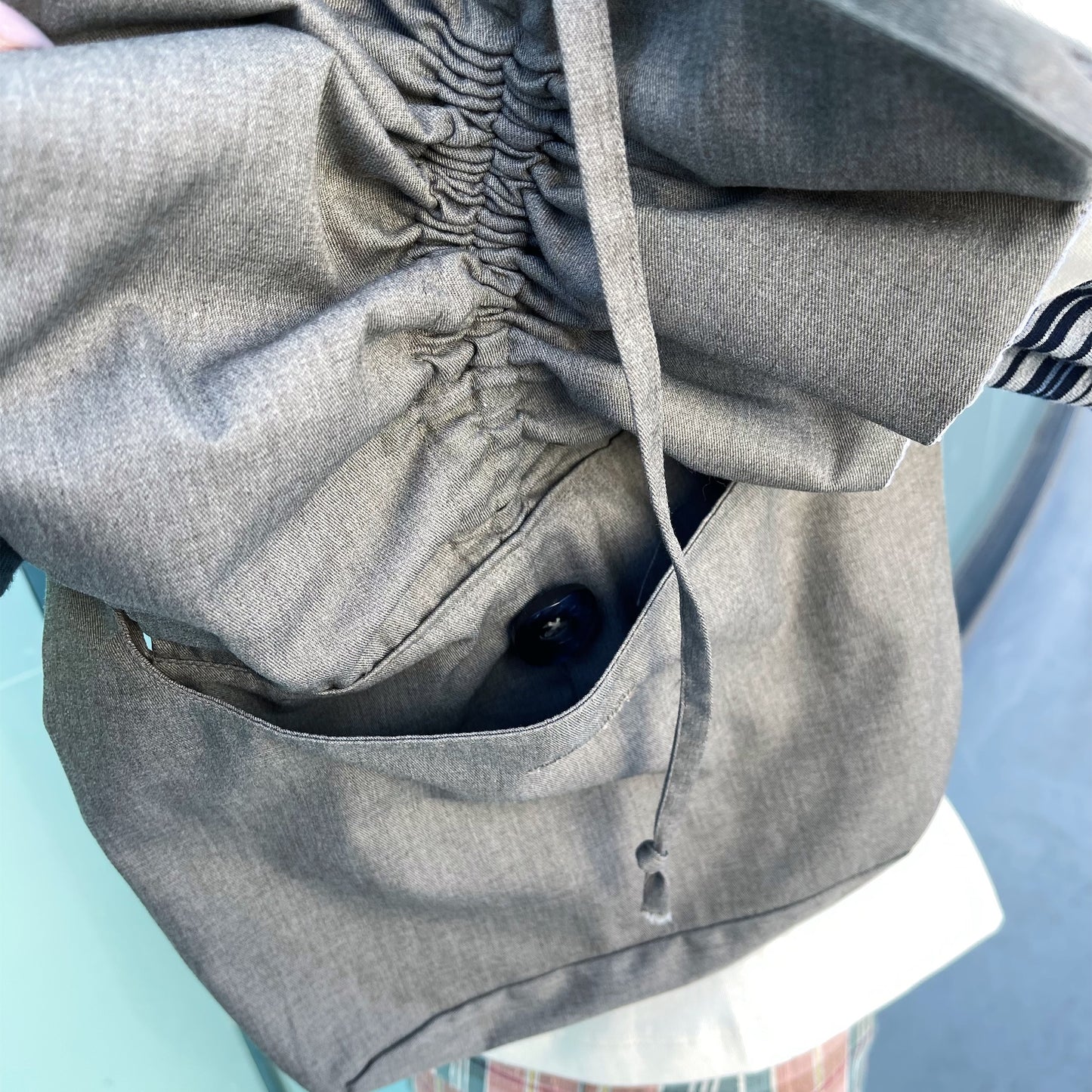 CARINA BAG / Gray / レースギャザーバッグ