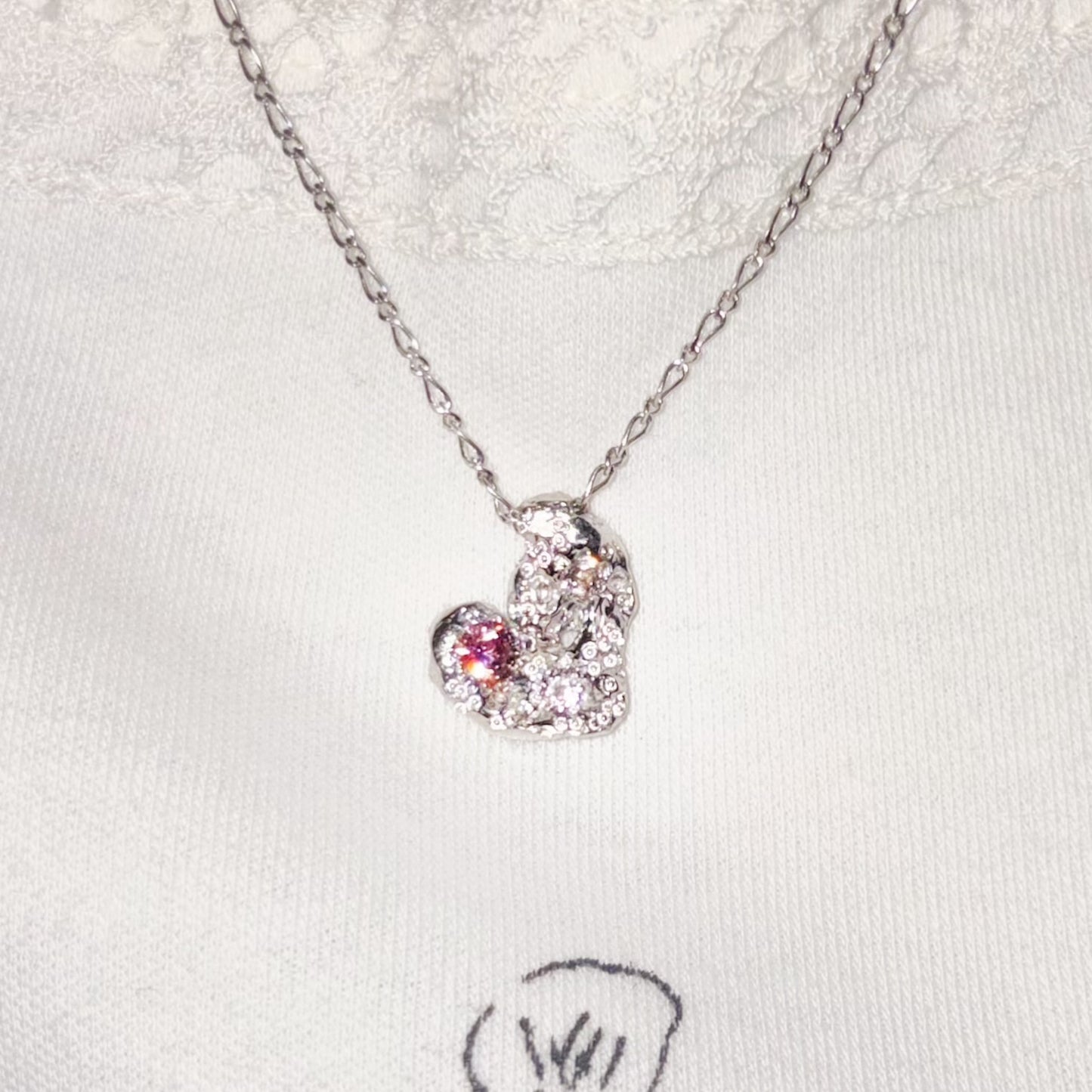 heart necklace / zirconia / ハートネックレス