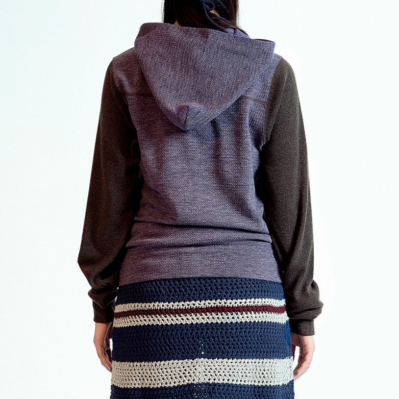 BUTTON POCKET ZIP-UP HOODIE / PURPLE / ボタンポケットジップアップフーディー