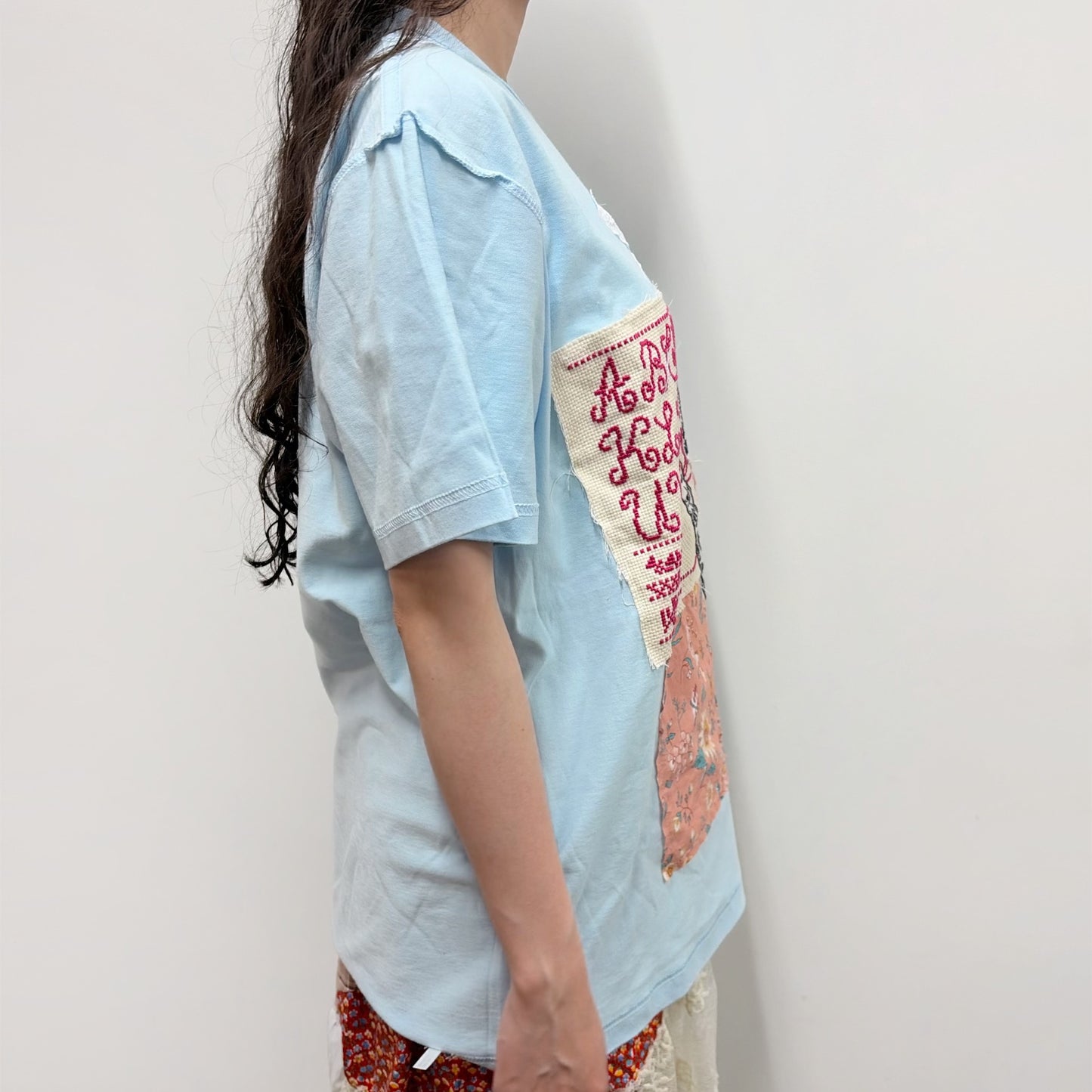 Patchwork tshirts / Sky blue / パッチワークTシャツ | シープ