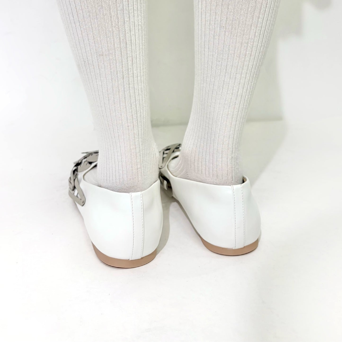 Hair clip ballet flats / Silver White / ヘアクリップバレエフラットシューズ