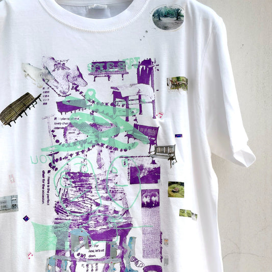 chairs for the interview T-shirt / white / プリントTシャツ
