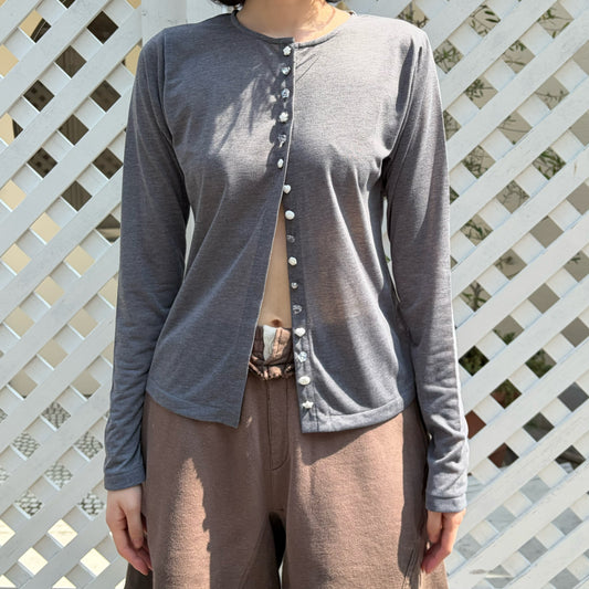 The Oopsie Bra cadi / GRAY / ボタンカーディガン