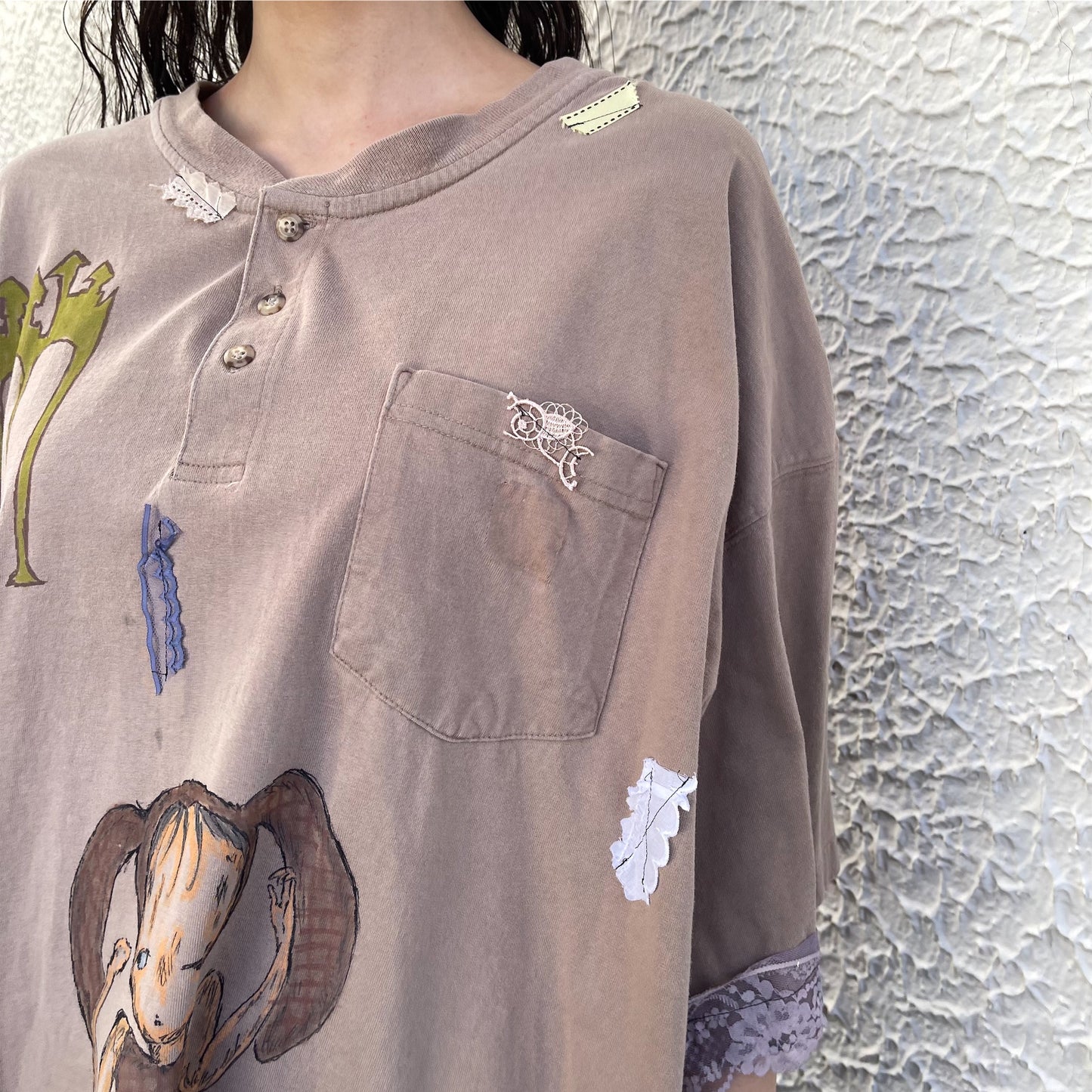 【trust teji 】Short sleeve tee dress+ / Brown / ショートスリーブTシャツ