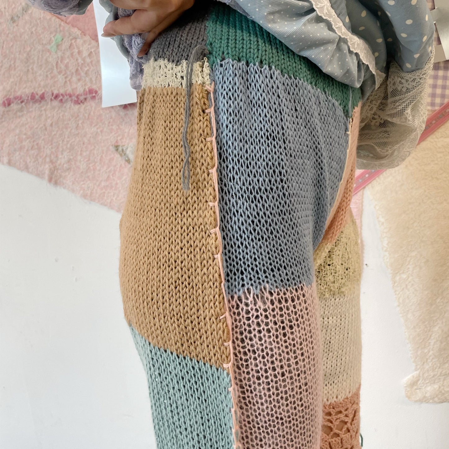 Knit long trousers / Mix / ニットロングトラウザーズ